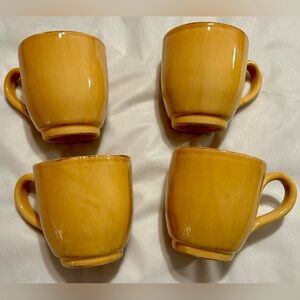 COPY - 4 discontinued, Pier 1, ceramic, Toscana Gold/yellow mugs. 4.5”H. Made i…